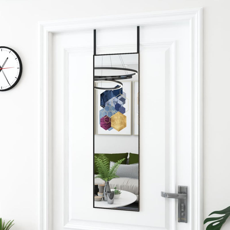 Load image into Gallery viewer, Vidaxl deurspiegel 30x100 cm glas en aluminium zwart
