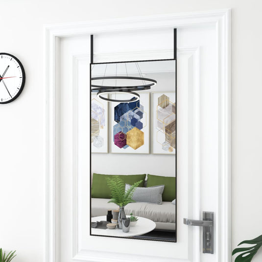 Vidaxl deurspiegel 50x100 cm glas en aluminium zwart