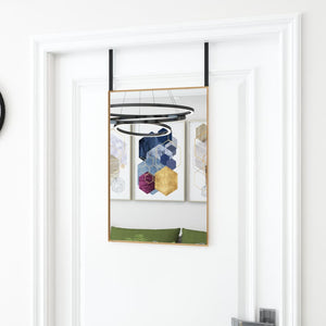 Vidaxl deurspiegel 40x60 cm glas en aluminium goudkleurig