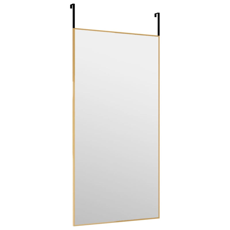Load image into Gallery viewer, Vidaxl deurspiegel 40x80 cm glas en aluminium goudkleurig
