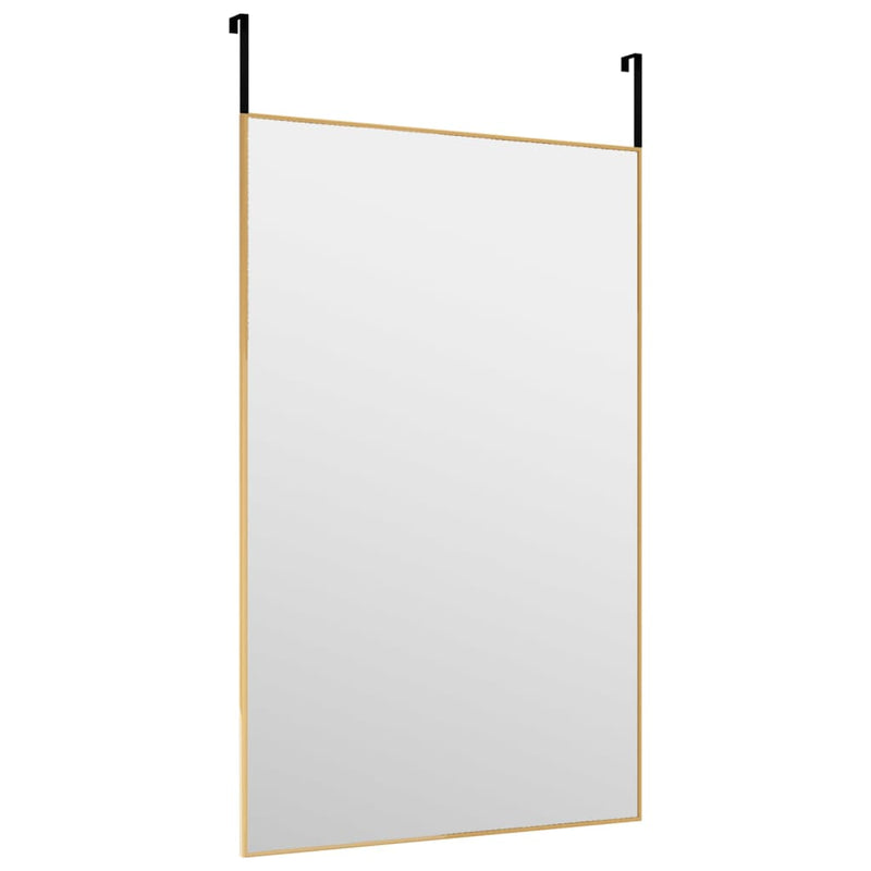 Load image into Gallery viewer, Vidaxl deurspiegel 50x80 cm glas en aluminium goudkleurig
