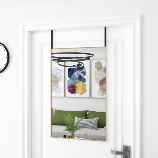 Vidaxl deurspiegel 50x80 cm glas en aluminium goudkleurig