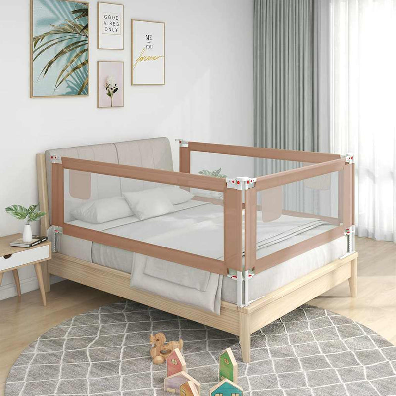Afbeelding laden in galerijviewer, Vidaxl bedhekje peuter 180x25 cm stof taupe
