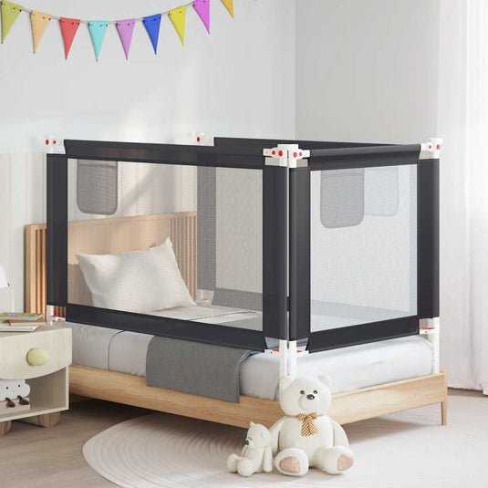Vidaxl bedhekje peuter 140x25 cm stof donkergrijs