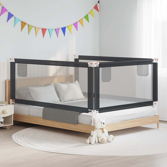 Vidaxl bedhekje peuter 200x25 cm stof donkergrijs