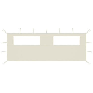 Vidaxl prieelzijwand met ramen 6x2 m crèmekleurig
