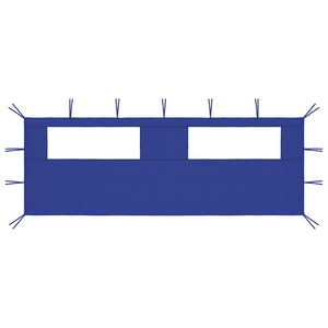 Vidaxl prieelzijwand met ramen 6x2 m blauw