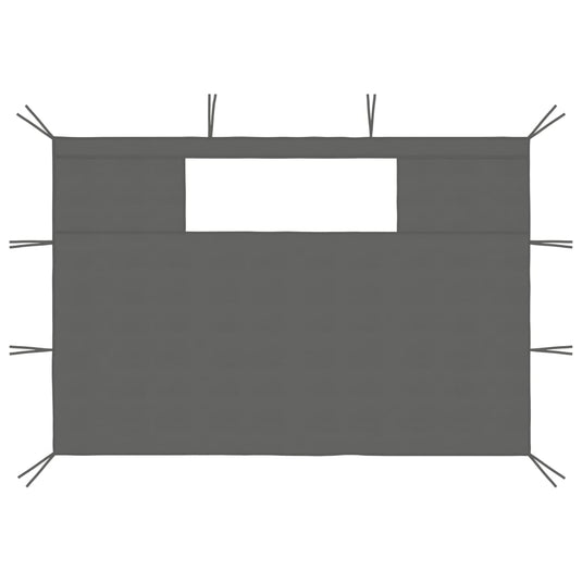 Vidaxl prieelzijwanden met ramen 2 st antracietkleurig