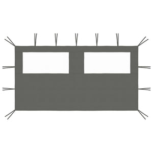 Vidaxl prieelzijwand met ramen 4x2 m antracietkleurig