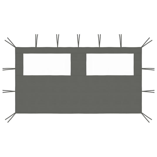 Vidaxl prieelzijwand met ramen 4x2 m antracietkleurig