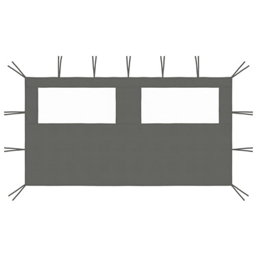 Vidaxl prieelzijwand met ramen 4x2 m antracietkleurig