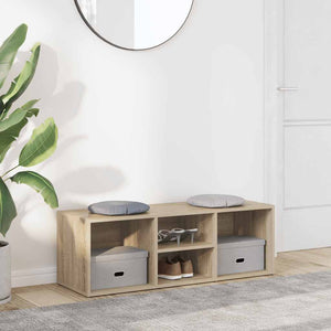 Vidaxl schoenenopbergbank 105x35x35 cm bewerkt hout sonoma eikenkleur