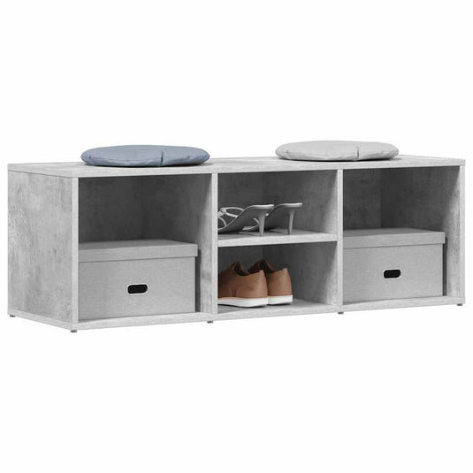 Vidaxl schoenenopbergbank 105x35x35 cm bewerkt hout betongrijs