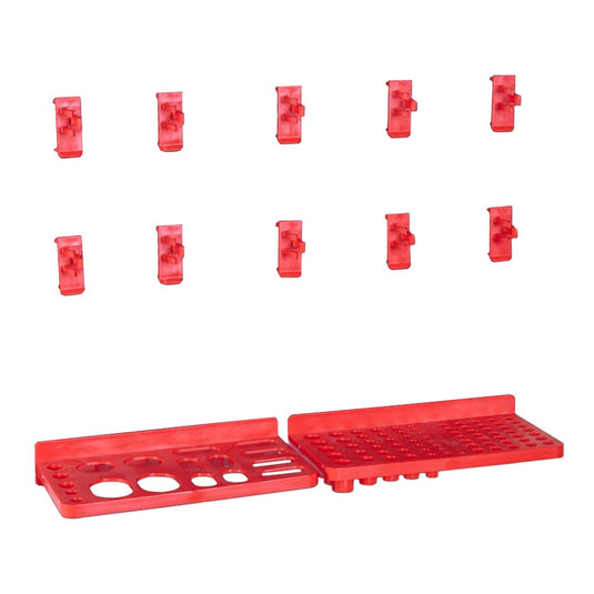 Vidaxl 71-delige opslagset met wandpanelen rood en zwart