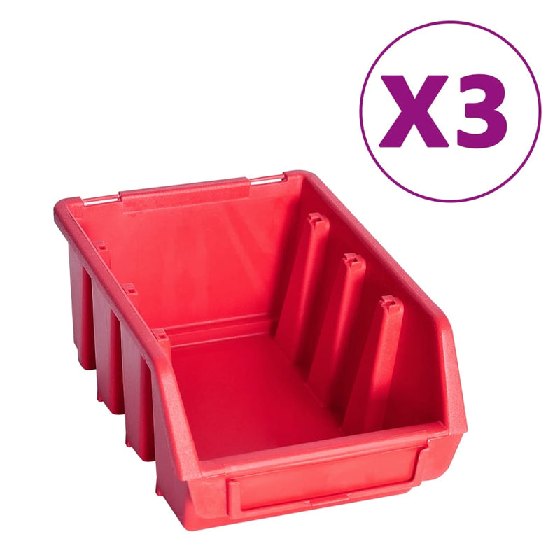 Load image into Gallery viewer, VidaXL 8-delige Opslagbakkenset met wandpaneel rood en zwart
