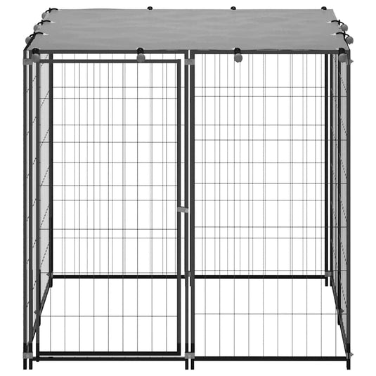 Vidaxl hondenkennel 110x110x110 cm staal zwart