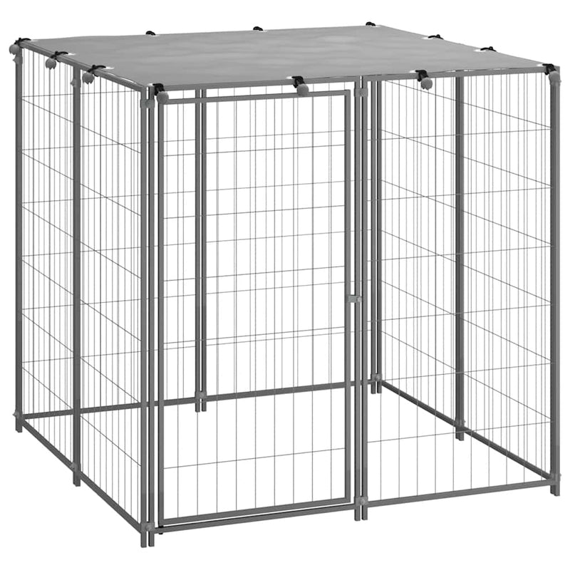 Load image into Gallery viewer, Vidaxl hondenkennel 110x110x110 cm staal zilverkleurig
