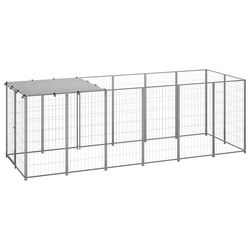 Load image into Gallery viewer, Vidaxl hondenkennel 330x110x110 cm staal zilverkleurig
