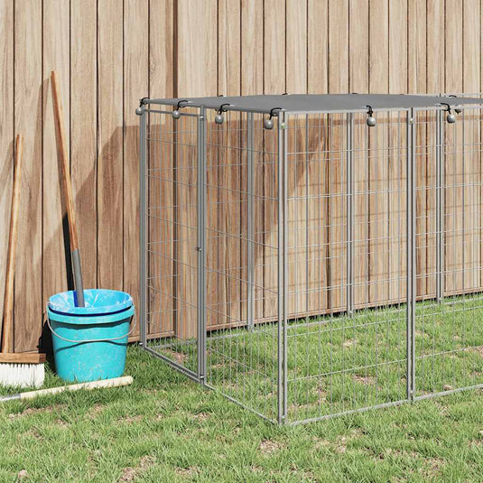 Vidaxl hondenkennel 330x110x110 cm staal zilverkleurig