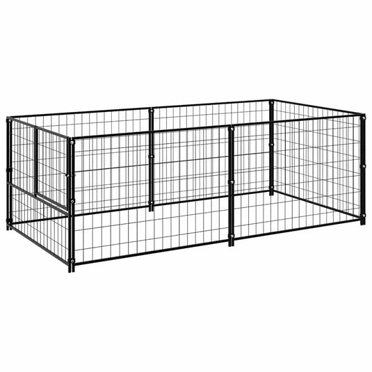 Vidaxl hondenkennel 200x100x70 cm staal zwart