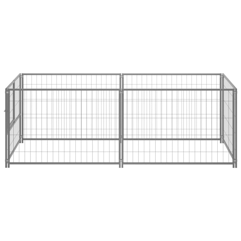 Load image into Gallery viewer, Vidaxl hondenkennel 200x100x70 cm staal zilverkleurig
