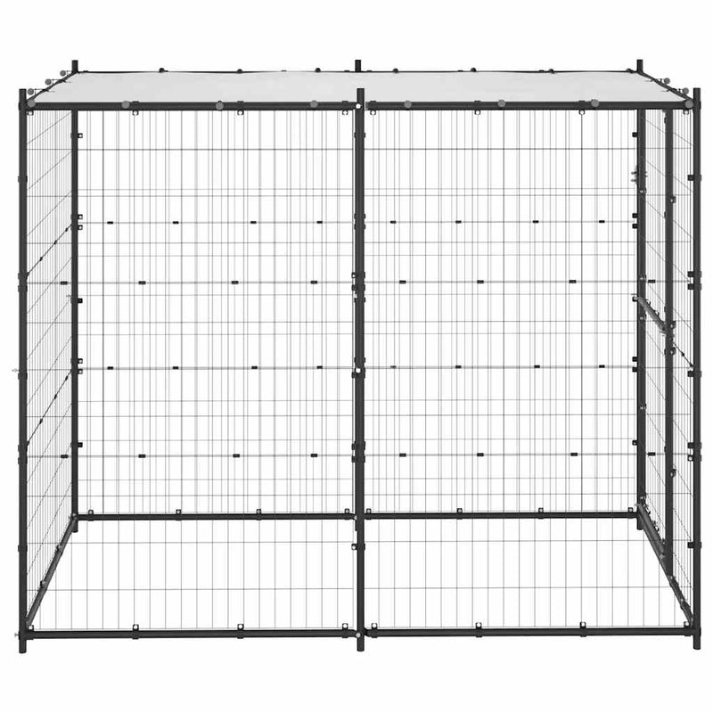 Load image into Gallery viewer, Vidaxl hondenkennel voor buiten met dak 110x220x180 cm staal
