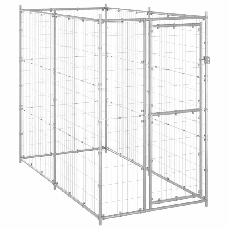 Chargez l'image dans la visionneuse de la galerie, Vidaxl hondenkennel voor buiten 110x220x180 cm gegalvaniseerd staal
