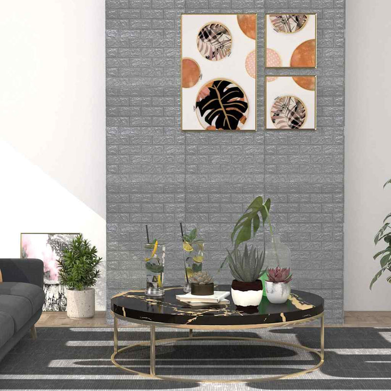 Chargez l'image dans la visionneuse de la galerie, Vidaxl 3d-behang zelfklevend 40 st bakstenen antracietkleurig
