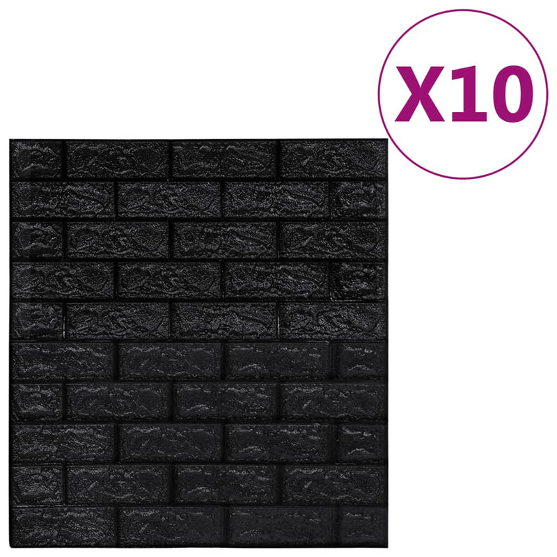 Load image into Gallery viewer, Vidaxl 3d-behang zelfklevend 10 st bakstenen zwart
