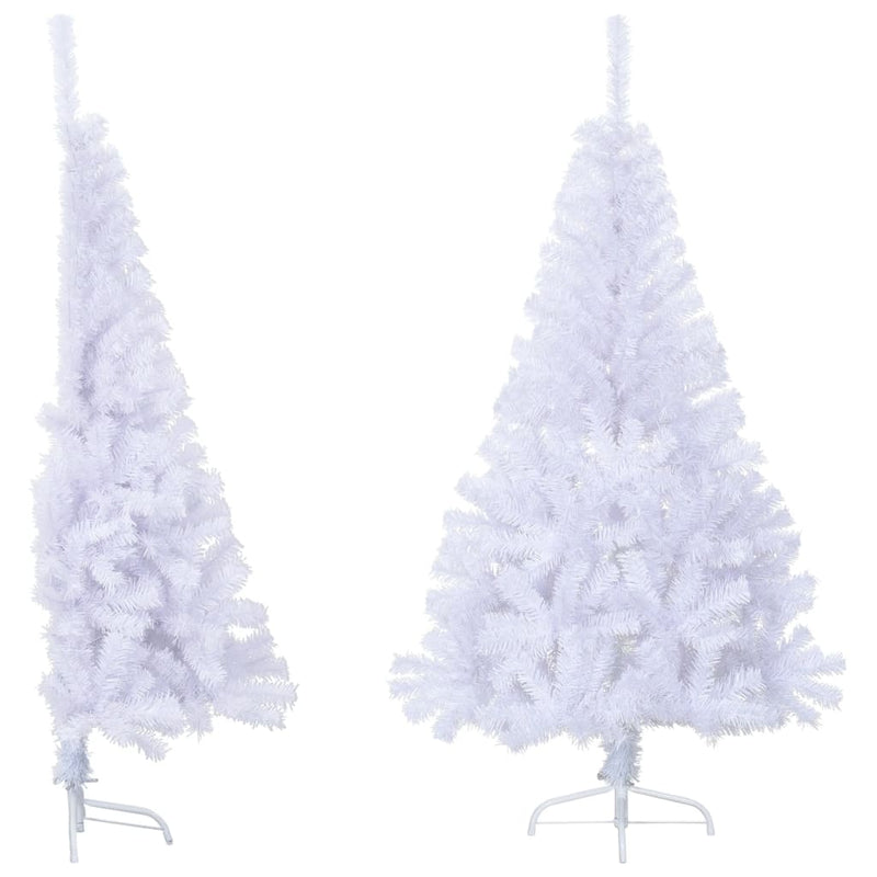 Load image into Gallery viewer, VidaXL Kunstkerstboom met standaard half 120 cm PVC wit
