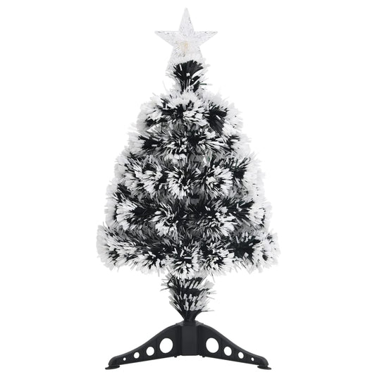 Vidaxl kerstboom met led 64 cm glasvezel groen en wit
