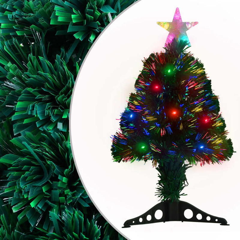 Load image into Gallery viewer, Vidaxl voorverlichte kerstboom met standaard en led 64 cm glasvezel
