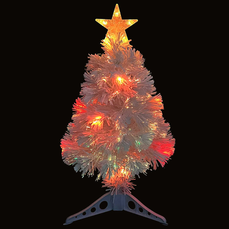 Load image into Gallery viewer, Vidaxl kunstkerstboom met verlichting 64 cm glasvezel wit
