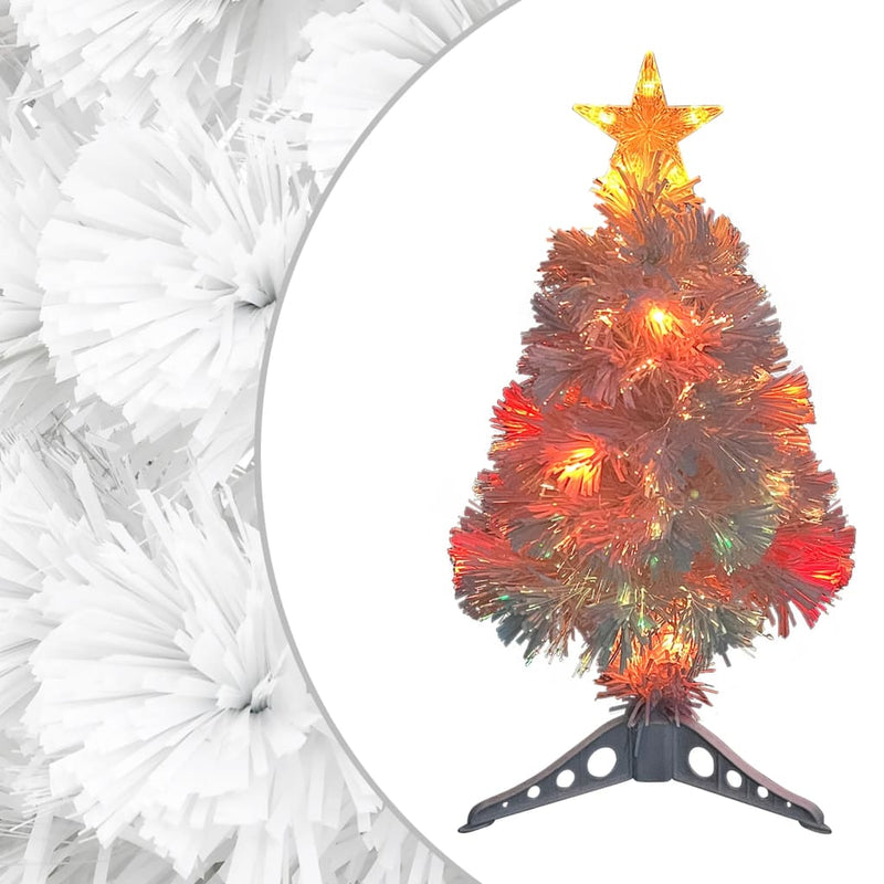 Load image into Gallery viewer, Vidaxl kunstkerstboom met verlichting 64 cm glasvezel wit
