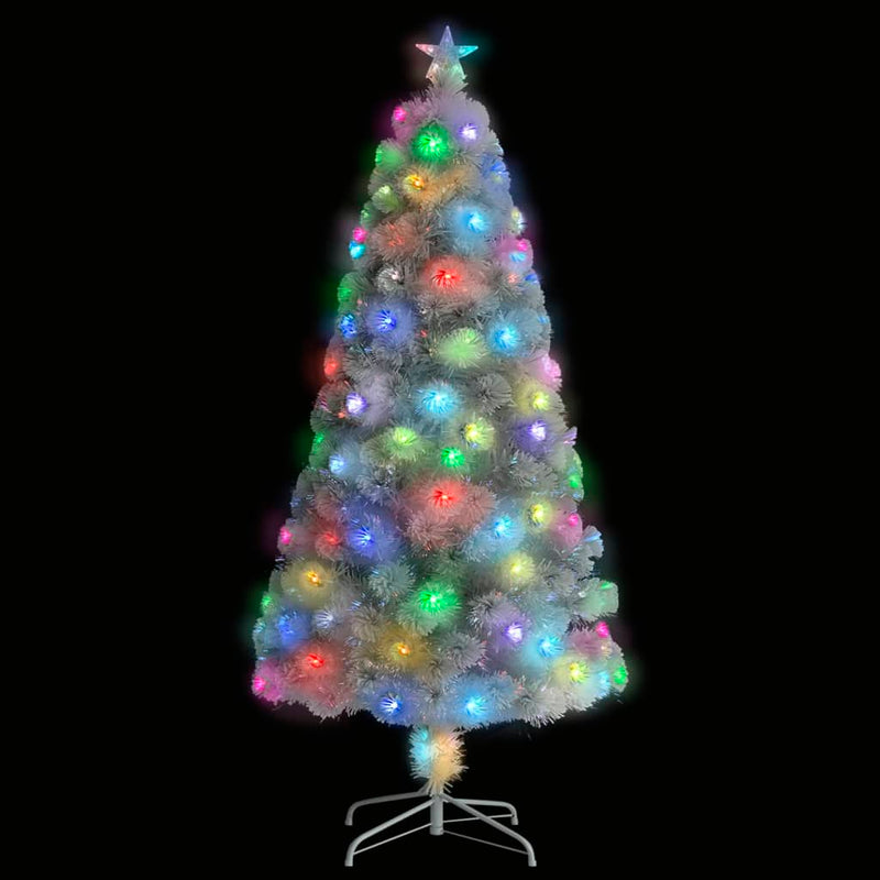 Load image into Gallery viewer, Vidaxl kunstkerstboom met verlichting 120 cm glasvezel wit
