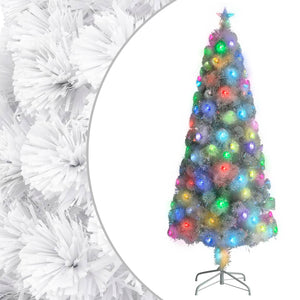 Vidaxl kunstkerstboom met verlichting 240 cm glasvezel wit