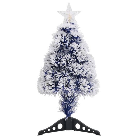Vidaxl kunstkerstboom met verlichting 64 cm glasvezel wit en blauw