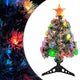 Vidaxl kunstkerstboom met verlichting 64 cm glasvezel wit en blauw