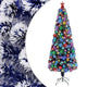 Vidaxl kunstkerstboom met verlichting 210 cm glasvezel wit en blauw