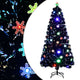 Vidaxl kerstboom met led-sneeuwvlokken 150 cm glasvezel zwart