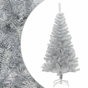 VidaXL Kunstkerstboom met standaard 120 cm PET zilverkleurig