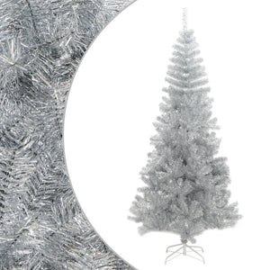 VidaXL Kunstkerstboom met standaard 240 cm PET zilverkleurig