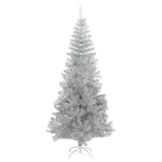 VidaXL Kunstkerstboom met standaard 240 cm PET zilverkleurig