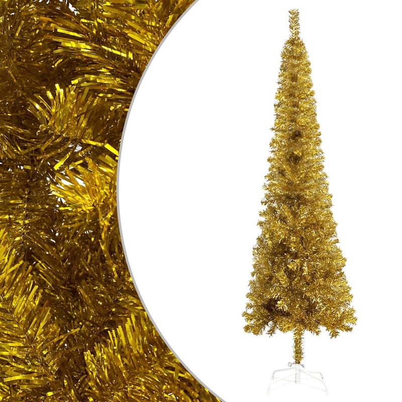 Load image into Gallery viewer, VidaXL Kerstboom smal 120 cm goudkleurig
