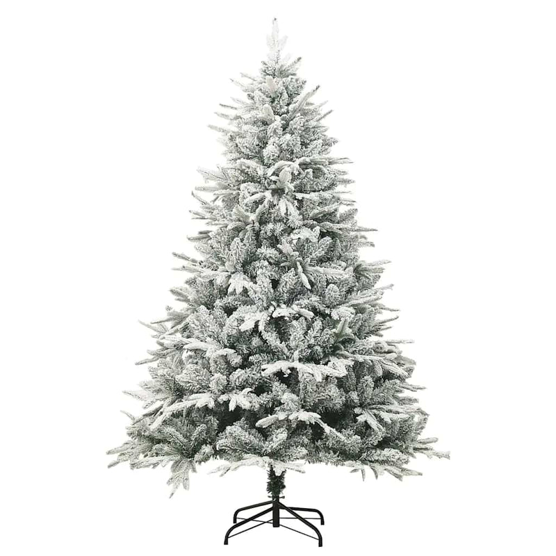 Afbeelding laden in galerijviewer, Vidaxl kunstkerstboom met sneeuwvlokken 180 cm pvc en pe groen
