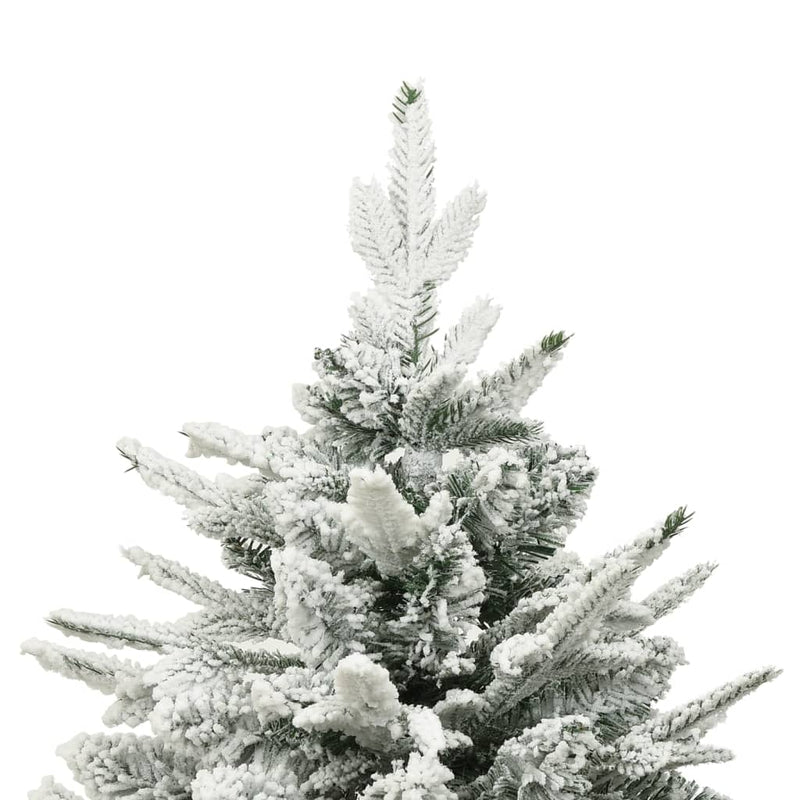 Laden Sie das Bild in Galerie -Viewer, Vidaxl kunstkerstboom met sneeuwvlokken 210 cm pvc en pe groen

