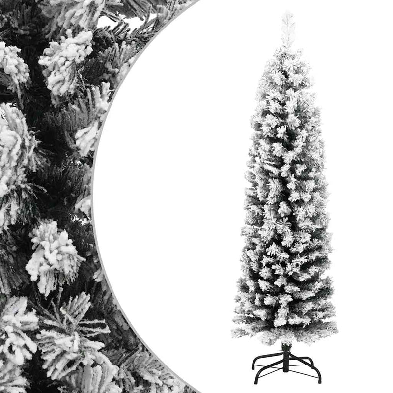 ギャラリービューアに画像をロードする, Vidaxl kunstkerstboom met sneeuw smal 120 cm pvc groen
