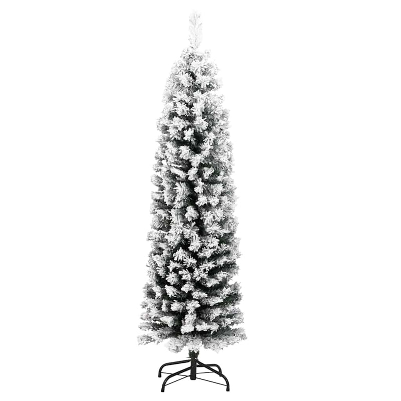 Afbeelding laden in galerijviewer, Vidaxl kunstkerstboom met sneeuw smal 120 cm pvc groen
