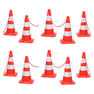 Vidaxl kegelset met ketting 10 m rood en wit