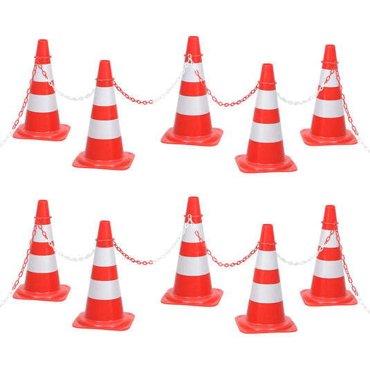 Vidaxl kegelset met ketting 10 m rood en wit